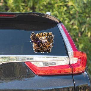 VLLC Never Give Up Patriotic Bald Eagle Wings Wall Sticker