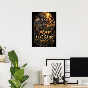 VLLC Play The Long Game Motivation Alligator Art Poster