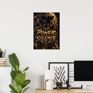 VLLC Power Moves In Silence Black Panther Motivati Poster