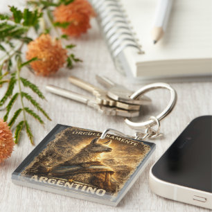 VLLC Proudly Argentine Llama Mate Patriotic Keychain