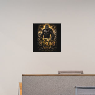 VLLC Stay Strong Bodybuilding Silverback Gorilla G Wall Decal