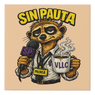 VLLC Tired Journalist Meerkat Press Coffee Mug Faux Canvas Print