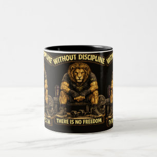 VLLC Without Discipline There Is No Freedom Gym  Two-Tone Coffee Mug
