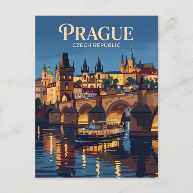 Vltava River Czech Republic Postcard (Front)