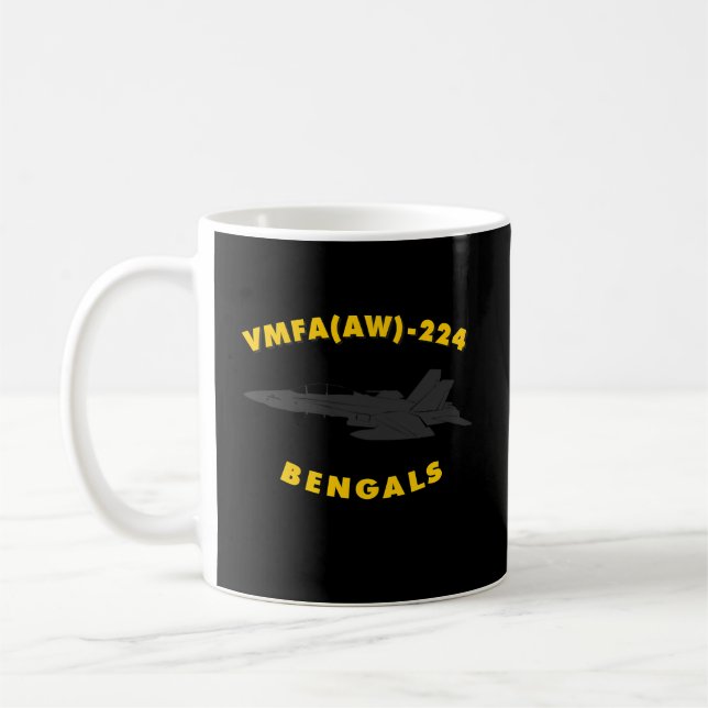 Vmfa-224 Fighter Attack Squadron Bengals Fa-18 Hor Coffee Mug (Left)