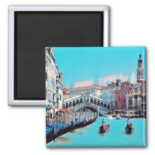 VNT006 VENICE RIALTO Gondolas Italy Fridge Magnet