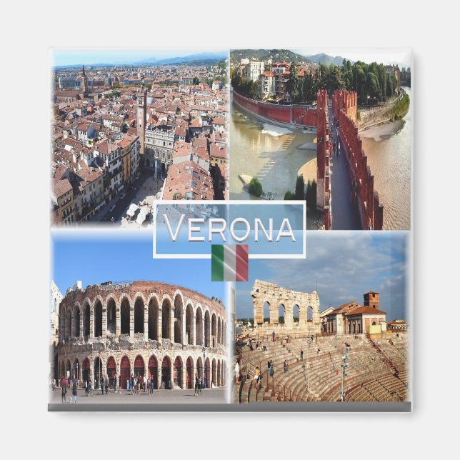 VNT010 VERONA, Mosaic, Veneto, Italy, Fridge Magnet (Front)