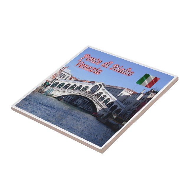 VNT026 VENICE, Rialto Bridge, Italy, Ceramic Tile (Side)