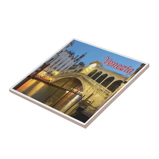 VNT028 VENICE, Rialto Bridge, Italy, Ceramic Tile (Side)