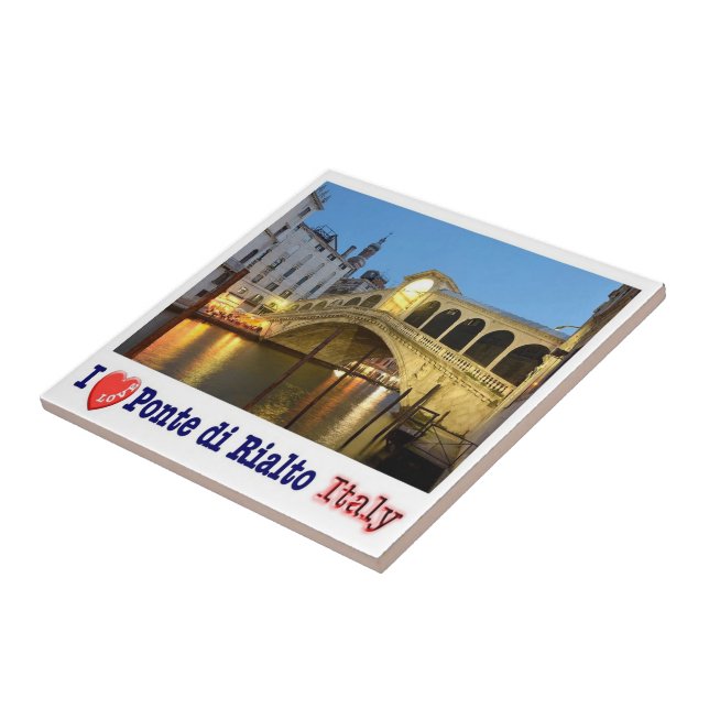 VNT029 VENICE, Rialto Bridge, Italy, Ceramic Tile (Side)
