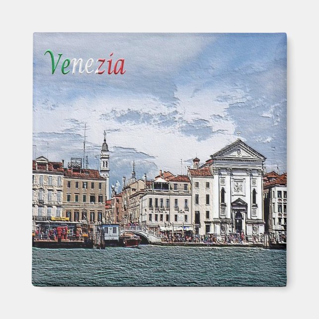 VNT058 VENICE,  Pietà and the Bell Tower, Fridge Magnet (Front)