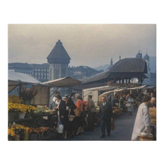 Vntage photo of Lucerne Switzerland Faux Canvas Print