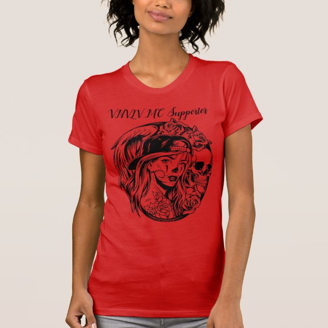 VNVLV MC Lady's Support Shirt - with Lady and Skul (Front)