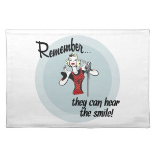 VO Copy Stand Cover: "They Can Hear The Smile!" Cloth Placemat