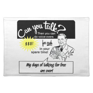 VO Copy Stand Cover: Voice-overs for cash! Placemat