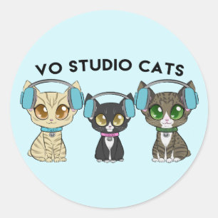 VO Studio Cats Classic Round Sticker