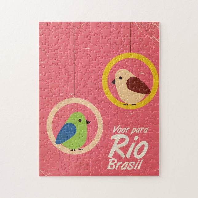 Voar para Rio, Brasil travel poster. Jigsaw Puzzle (Vertical)