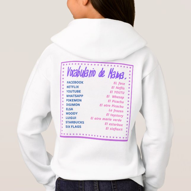 vocabulario de mama hoodie (Back)