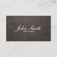 Vocal Coach Dark Leather Voice Training Business Card at Zazzle