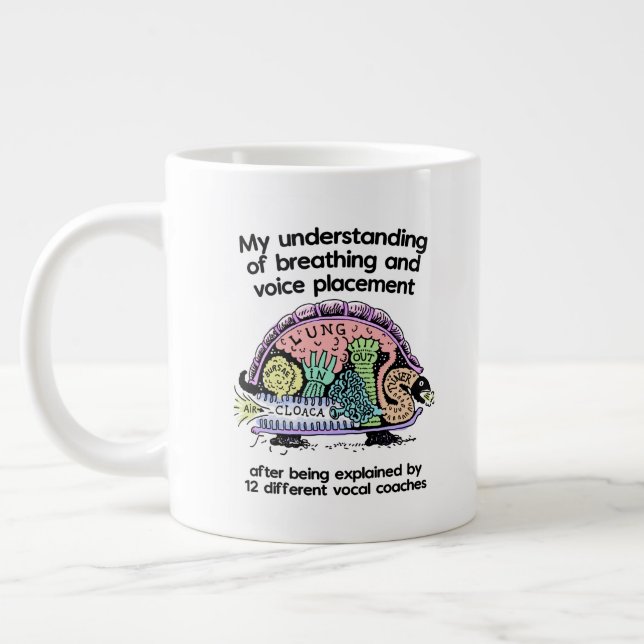 Vocal coach funny cartoon giant coffee mug (Left)