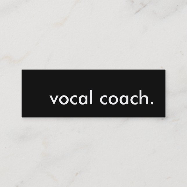 vocal coach. mini business card (Front)