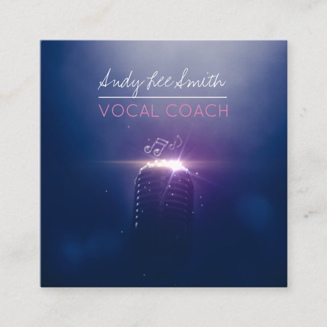 Vocal Coach Singer Square Business Card (Front)