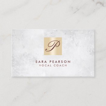 Vocal Coach Singing Lessons Gold Monogram Business Card by businesscardsstore at Zazzle