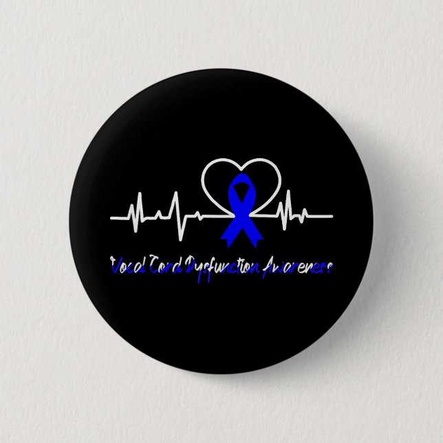 Vocal Cord Dysfunction Vcd Awareness Heartbeat Sup Button (Front)