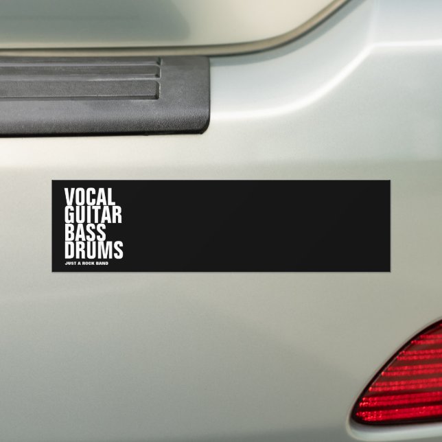 vocal, guitar, bass, drums... rock bumper sticker (On Car)