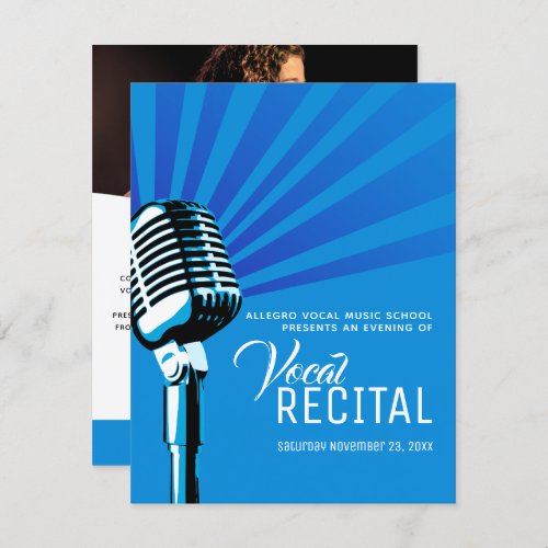 Vocal recital classic microphone music blue  invitation