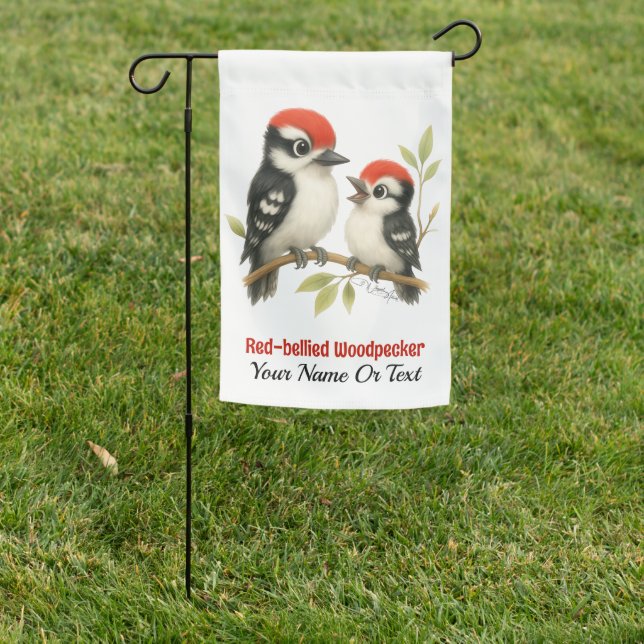 Vocal Red-bellied Woodpecker Garden Flag (In SItu)