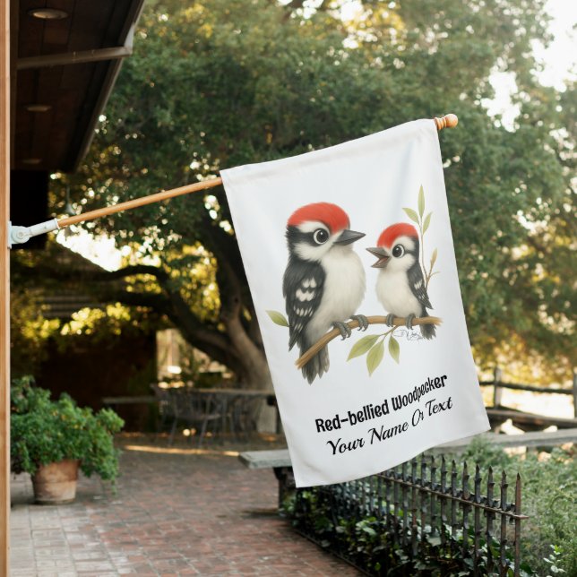 Vocal Red-bellied Woodpecker House Flag (In SItu)