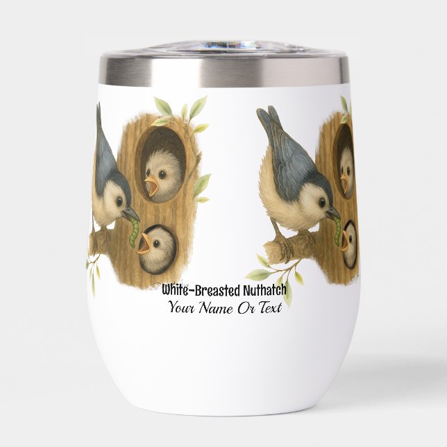 Vocal Red-bellied Woodpecker Thermal Wine Tumbler (Front)