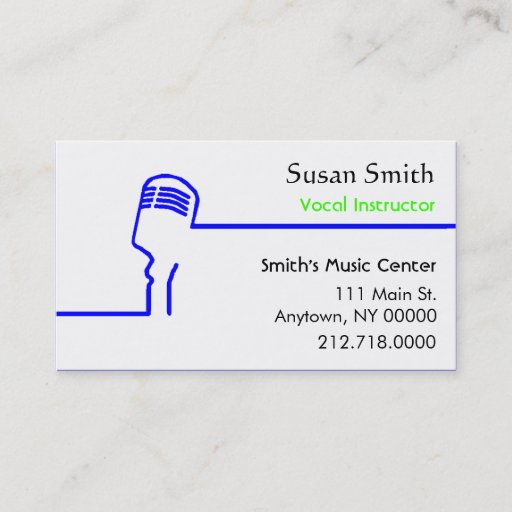 Customizable Vocalist Business Card