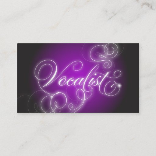 Customizable Vocalist Business Card Elegant Flourish Glow