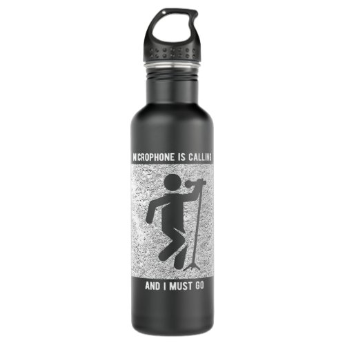 Vocalist Microphone is Calling Singer Stainless Steel Water Bottle