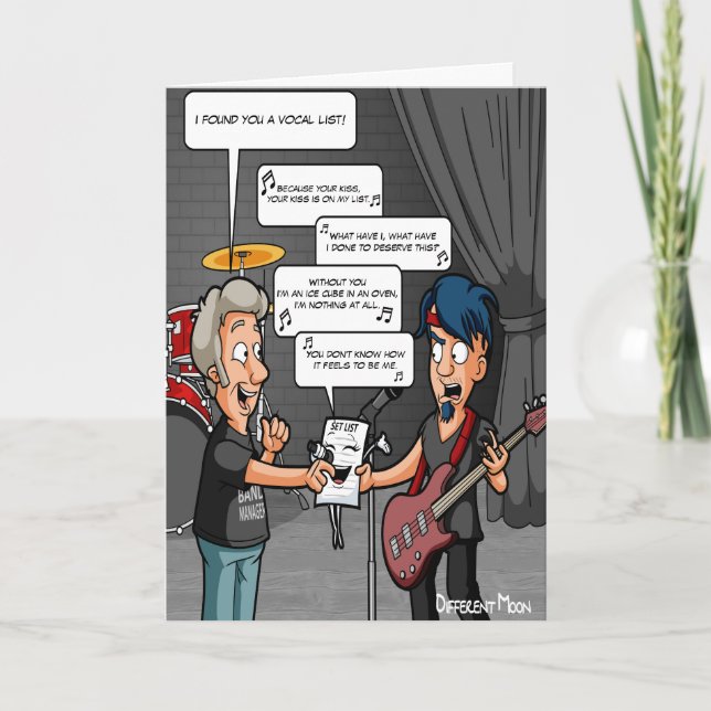 Vocalist Music Humor Funny Pun Birthday Card (Front)