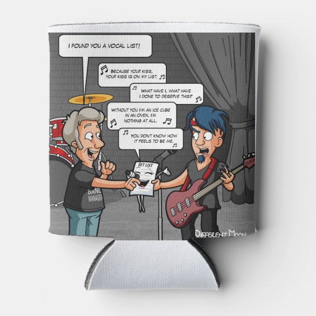 Vocalist Music Humor Funny Pun Can Cooler (Front)