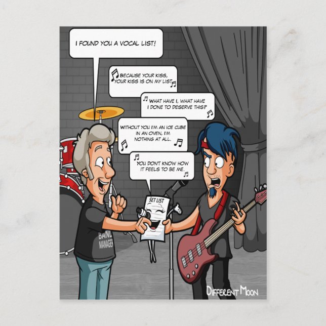 Vocalist Music Humor Funny Pun Postcard (Front)