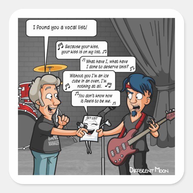 Vocalist Music Humor Funny Pun Square Stickers (Front)