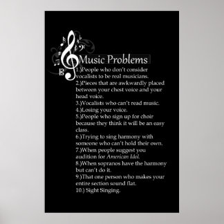 Vocalist Problems List Poster