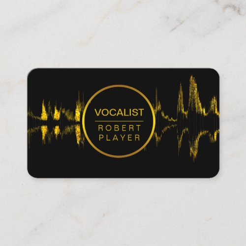 Vocalist Singer DJ Music Teacher Microphone Gold Business Card