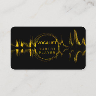 Vocalist Singer DJ Music Teacher Microphone Gold Business Card