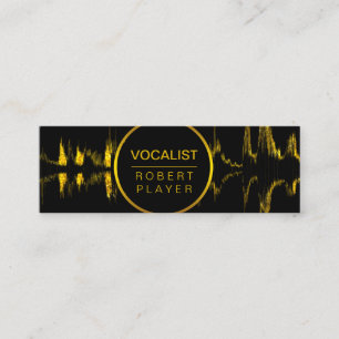 Vocalist Singer DJ Music Teacher Microphone Gold Mini Business Card