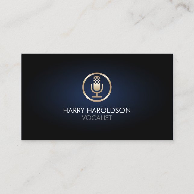 Vocalist Singer Microphone Business Card (Front)