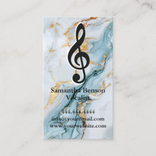 Vocalist Singer Musical Clef Logo Black White Business Card