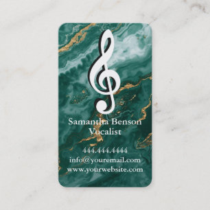 Vocalist Singer Musical Clef Logo Black White Business Card