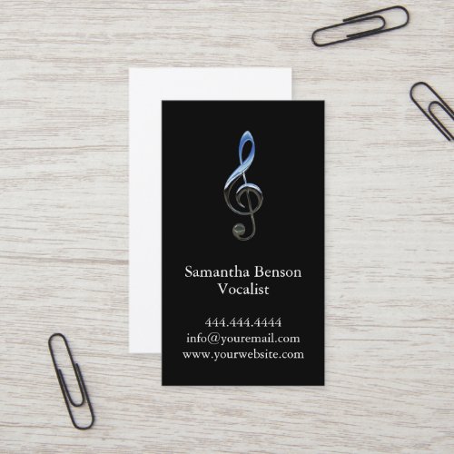 Vocalist Singer Musical Clef Logo  Business Card