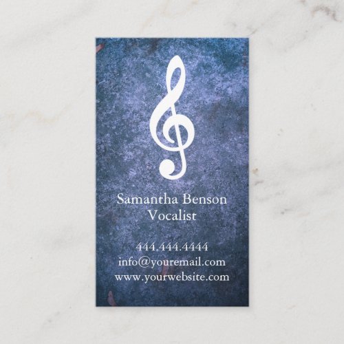 Vocalist Singer Musical Clef Logo Rose Gold Music Business Card