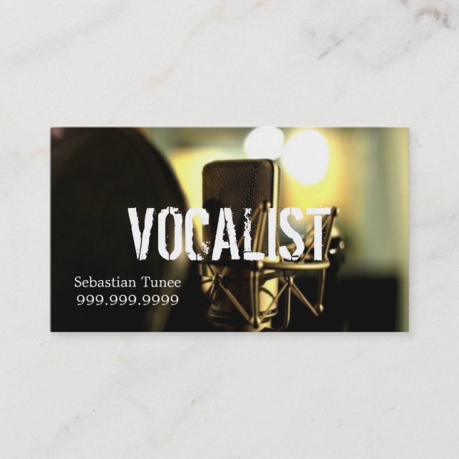 Vocalist, Singer, Performer Business Card (Front)